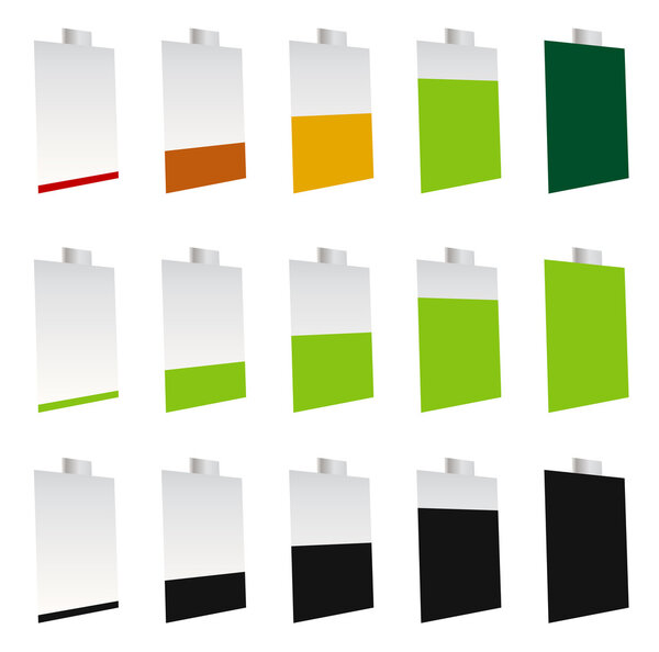 набор значков индикатора уровня батареи
