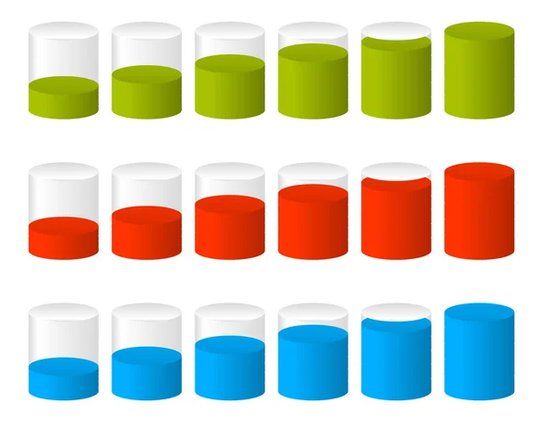 Niveau, indicateurs de progrès fixés — Image vectorielle