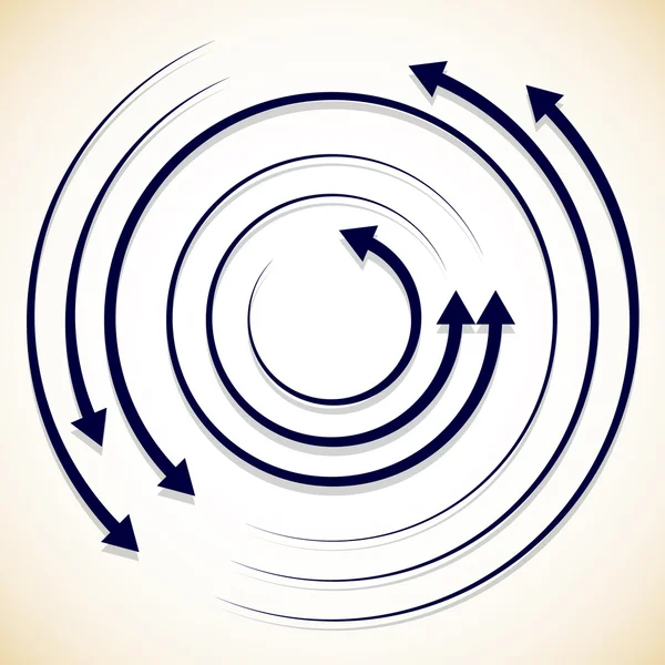 Circulante, flechas giratorias de fondo — Vector de stock