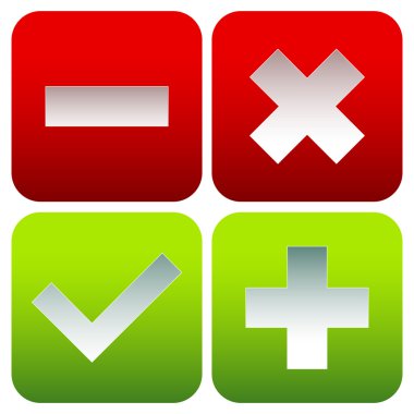 çapraz, artı Icons set