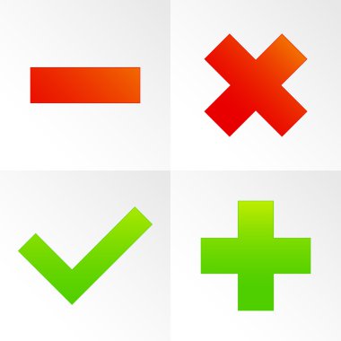çapraz, artı Icons set