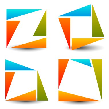 soyut, renkli kare simgeler