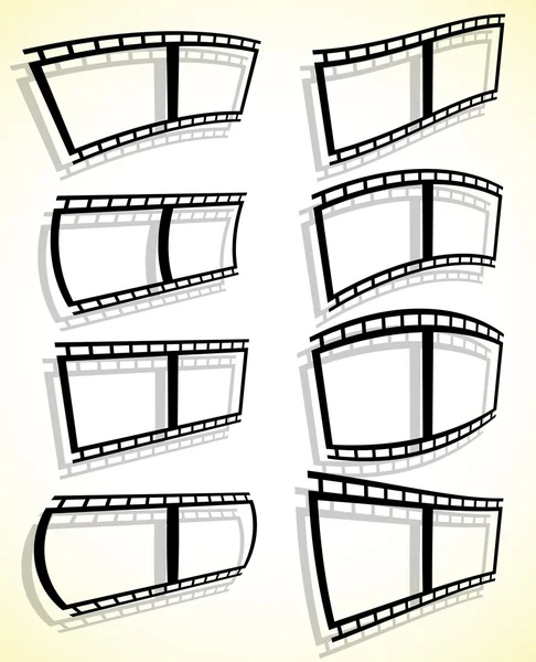 Set di strisce di film in bianco e nero — Vettoriale Stock