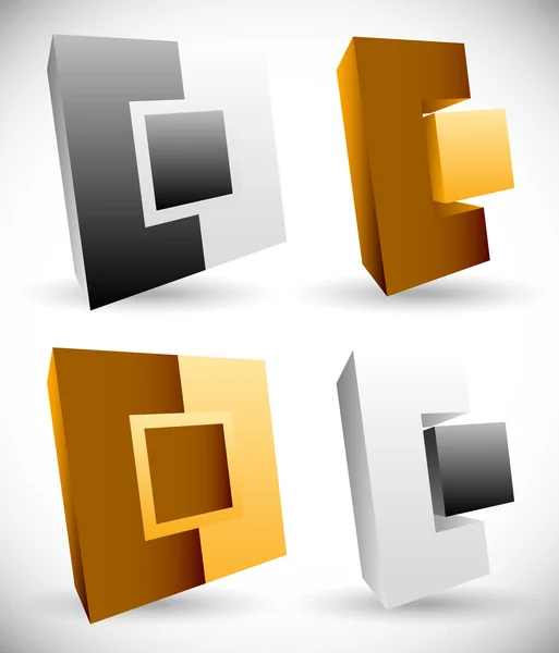 Cuadrados entrelazados iconos, logotipos — Vector de stock