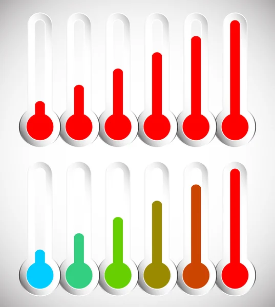 Ensemble de symboles de thermomètre — Image vectorielle