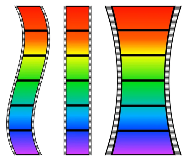 Ensemble de bandes de film colorées — Image vectorielle