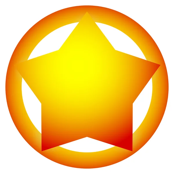 Gouden ster in cirkel — Stockvector