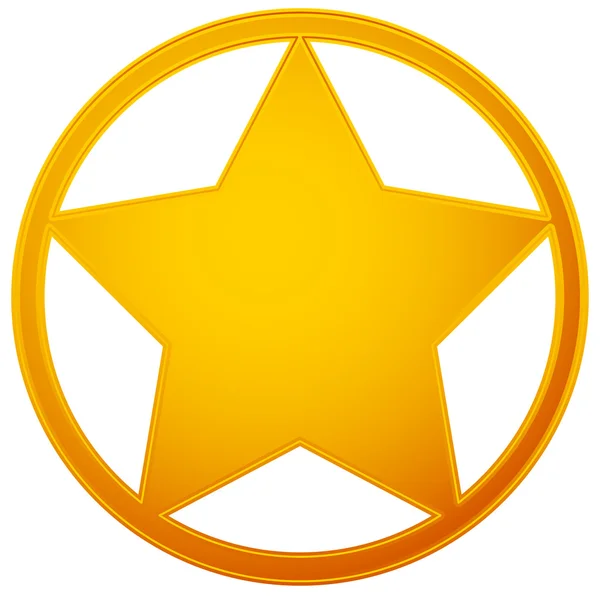 Золота зірка в колі — стоковий вектор