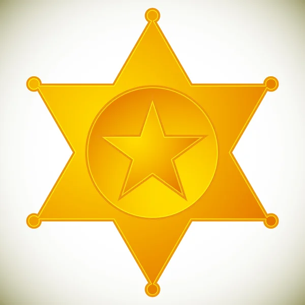 Western sheriff badge, star — Stock Vector