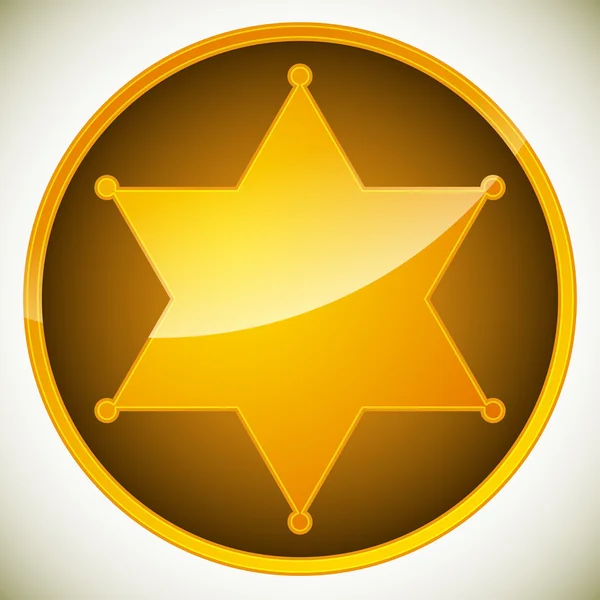 Western sheriff badge, star — Stock Vector