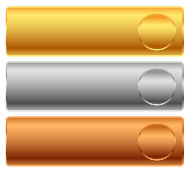 Gold, silver, bronze bars, banners clipart