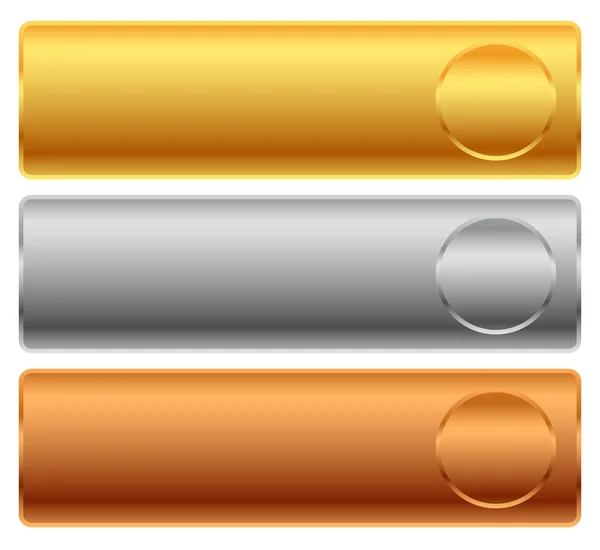 Gold, Silber, Bronze Barren, Banner — Stockvektor