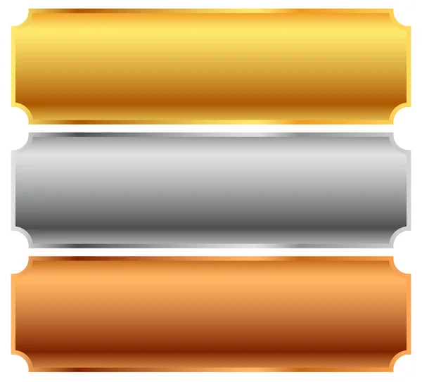 Arany, ezüst, bronz rúd, bannerek — Stock Vector