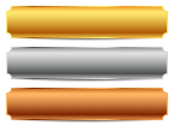 Gold, silver, bronze bars, banners Stock Vector