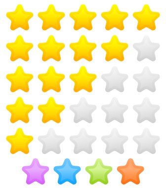 Star rating graphic elements clipart