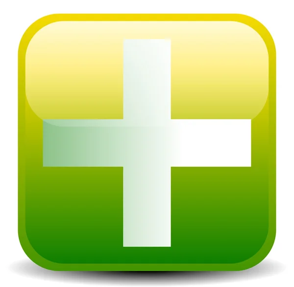 Croix verte pour les premiers secours — Image vectorielle