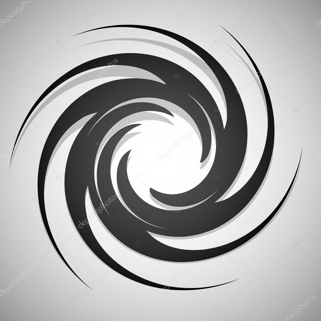 Abstract twisting, circular shape