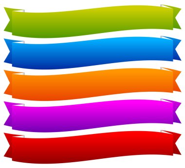 Renkli afiş, şeritler veya teyp kümesi