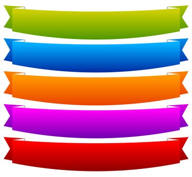 Renkli afiş, şeritler veya teyp kümesi