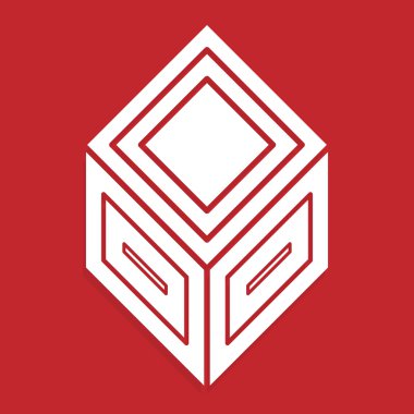 3D soyut küp sembolü