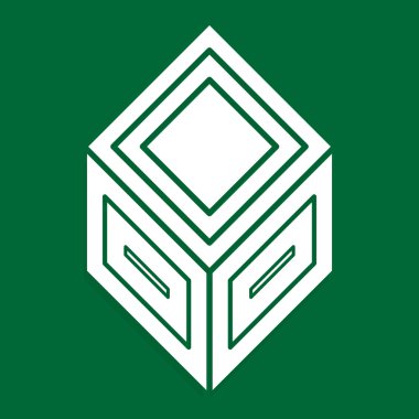 3D soyut küp sembolü