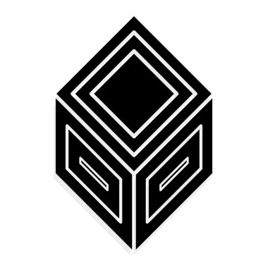 3D soyut küp sembolü