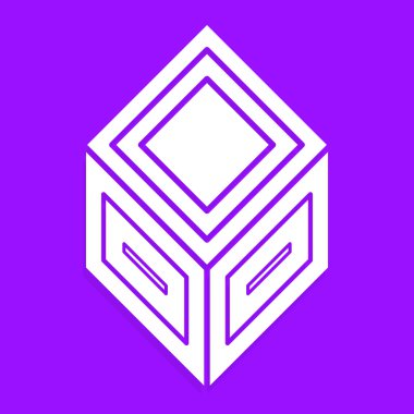 3D soyut küp sembolü