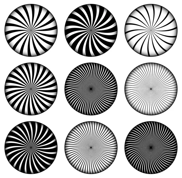 Abstrakte Elemente mit strahlenden Linien — Stockvektor