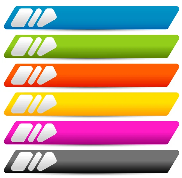 Set Bar Button Banner Backgrounds Glossy Shiny Buttons Vector