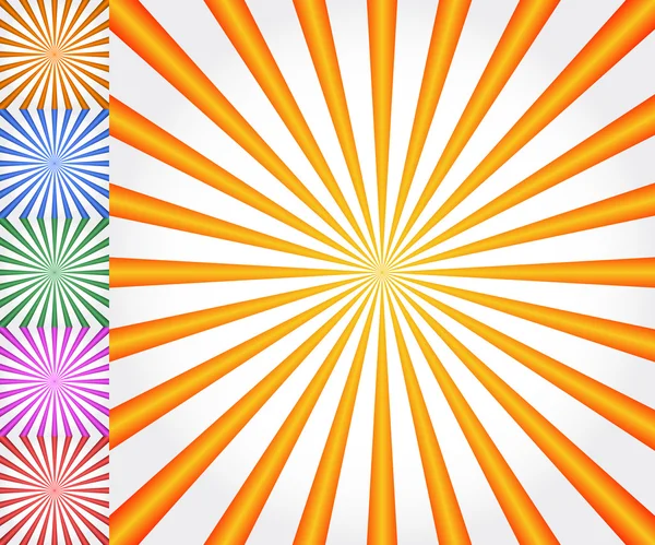 Starburst, sunburst backgrounds set — Stock Vector