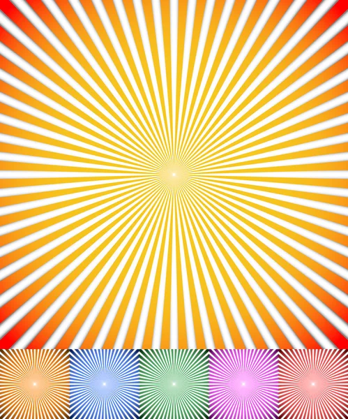 Starburst, sunburst backgrounds set — Stock Vector