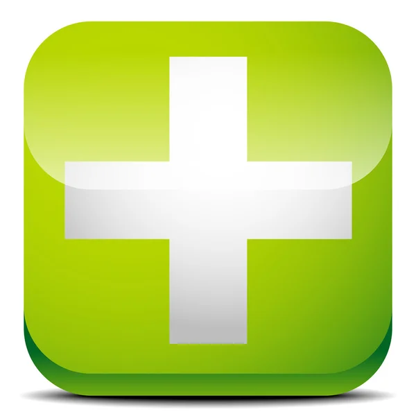 Zelený kříž znamením pro první pomoc — Stockový vektor