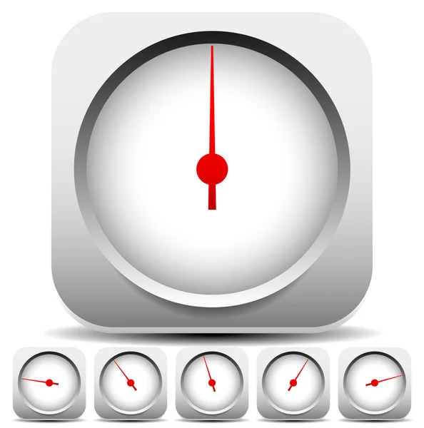 Cadran rond, gabarits de jauge réglés — Image vectorielle