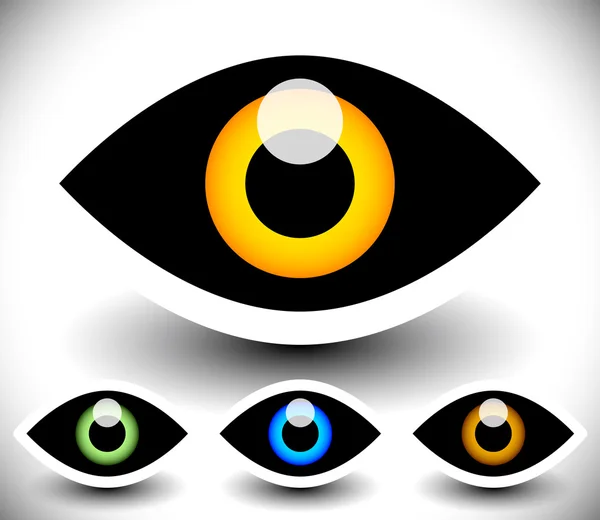 Olho, visão, sinal t símbolos conjunto — Vetor de Stock