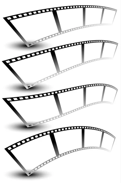 Tiras de película, conjunto de cintas de película — Vector de stock