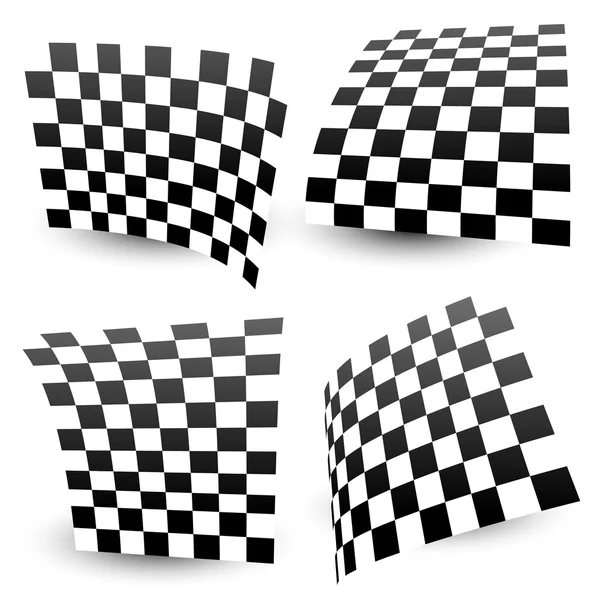 Checkered racing flags set — Stock Vector