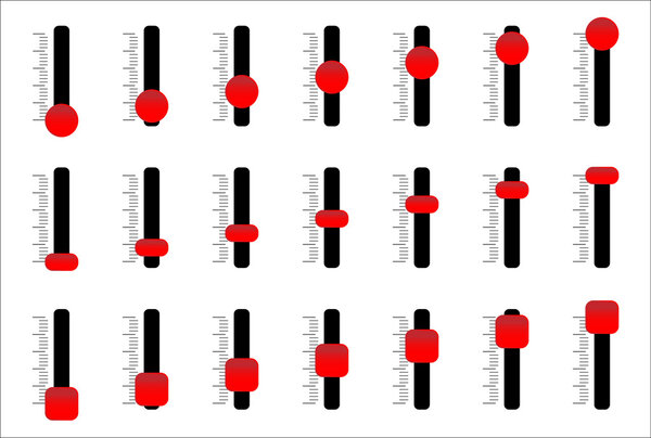 набор вертикальных ползунков
