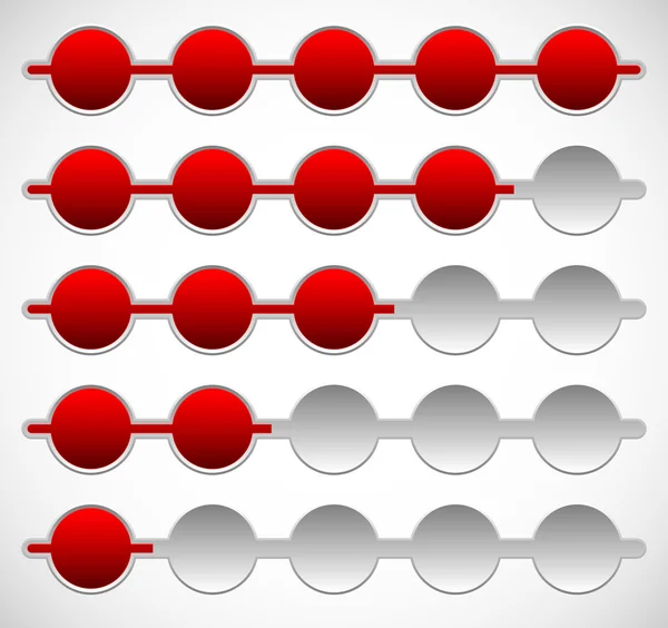 Progrès horizontal, barres de chargement . — Image vectorielle