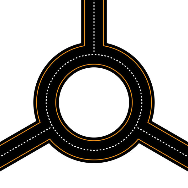Empty junction, roundabout, road