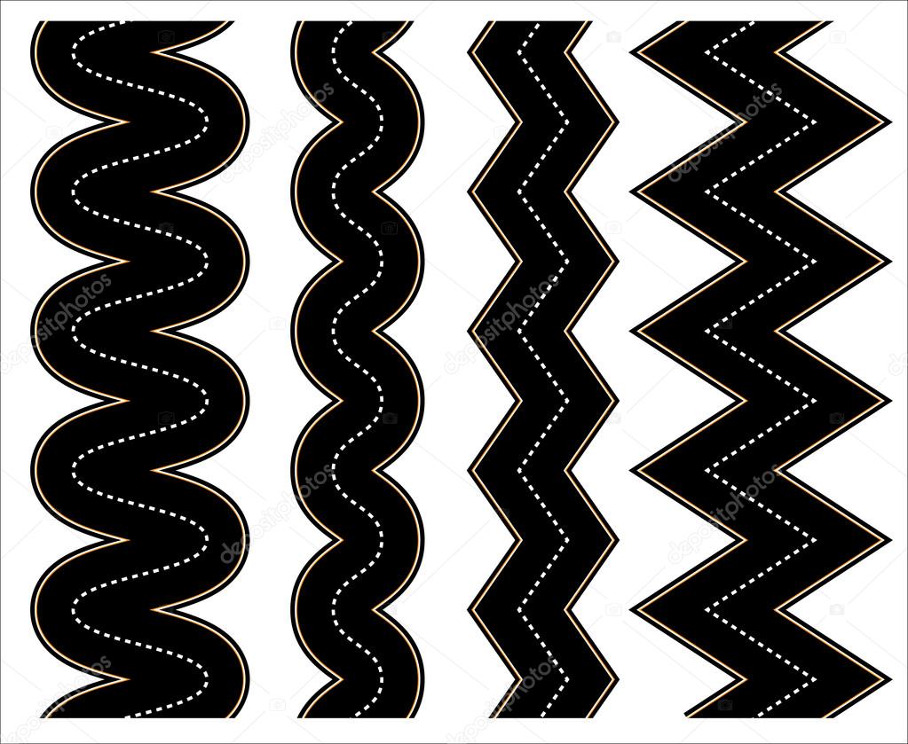 Carreteras sinuosas, en zig zag vector, gráfico vectorial ©