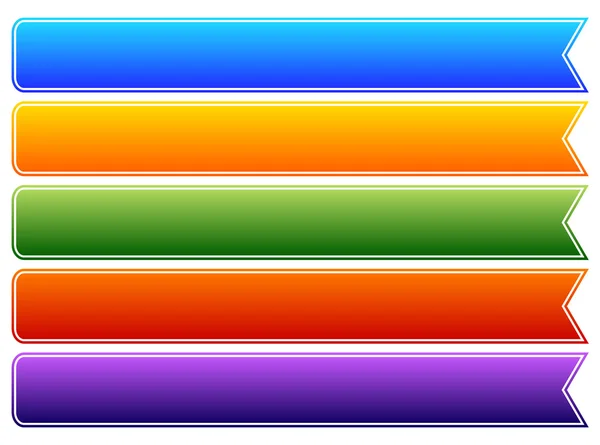 Набір барвистих банерів, стрічок — стоковий вектор