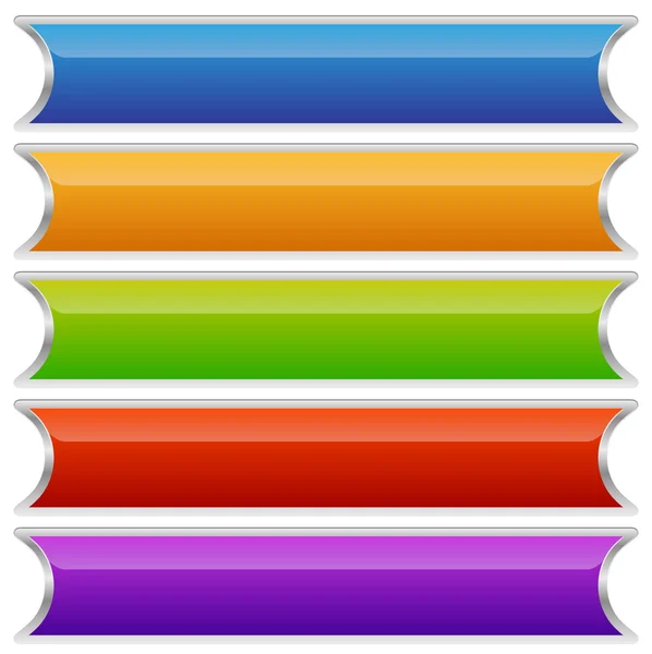Σύνολο από πολύχρωμα κουμπιά, πανό — Διανυσματικό Αρχείο