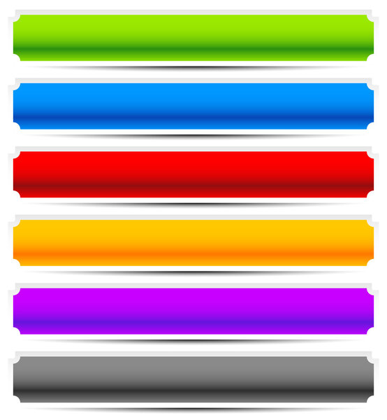 Set of button, banner backgrounds in several colors.