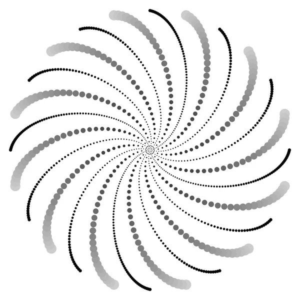 Motif en spirale circulaire pointillé — Image vectorielle