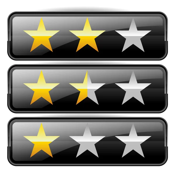 Gráficos de classificação de estrelas com 3 estrelas — Vetor de Stock
