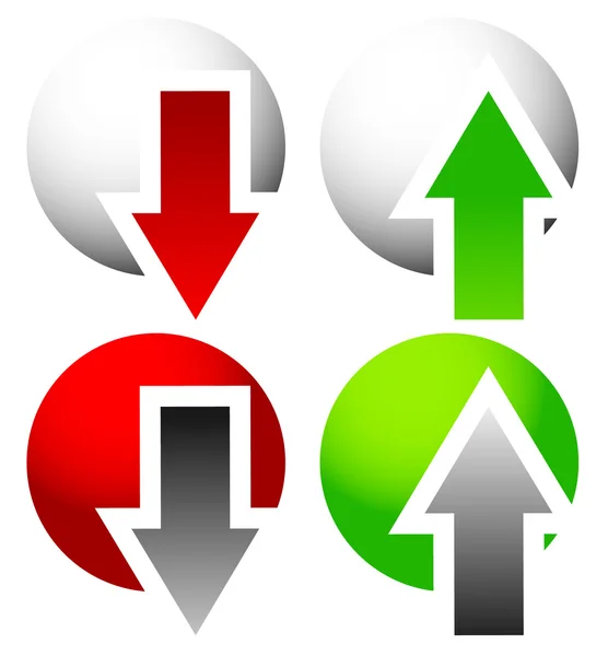Zelené a červené šipky sada — Stockový vektor
