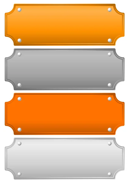 Gold, silver, bronze and platinum plates Vector Graphics
