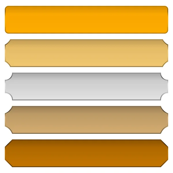 Gold, Silber, Bronze Metallbanner — Stockvektor