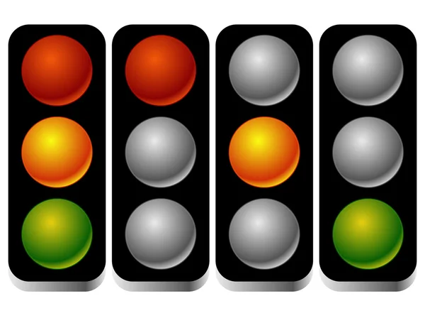 Conjunto de semáforos, luzes —  Vetores de Stock
