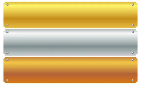 Gold, silver, bronze metal banners Royalty Free Stock Illustrations